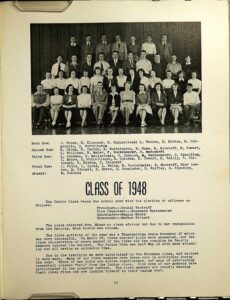 1948 black-and-white high school senior class photo