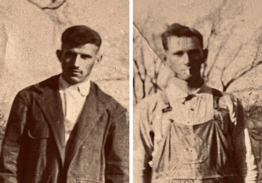 Early 1900s sepia portrait of two men