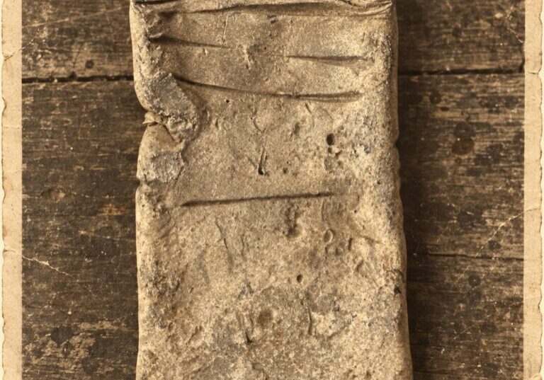The flattened lead pipe the Schmieder boys used to make sinkers for their homemade fishing lines.